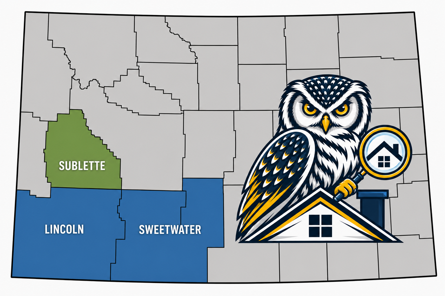 Covenant Home Services service area map: Sublette, Lincoln, and Sweetwater counties